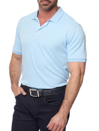 Robert Graham Elias Basket Weave Polo In Light Blue