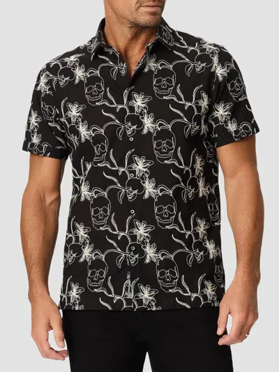 Robert Graham Men's Emden Skull-schiffli Cotton-blend Shirt In Black