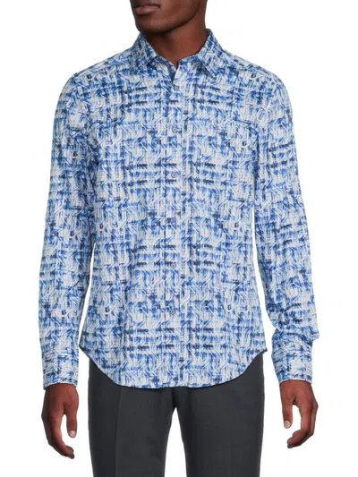 Robert Graham Men's Erasmus Stretch Woven Shirt In Blue