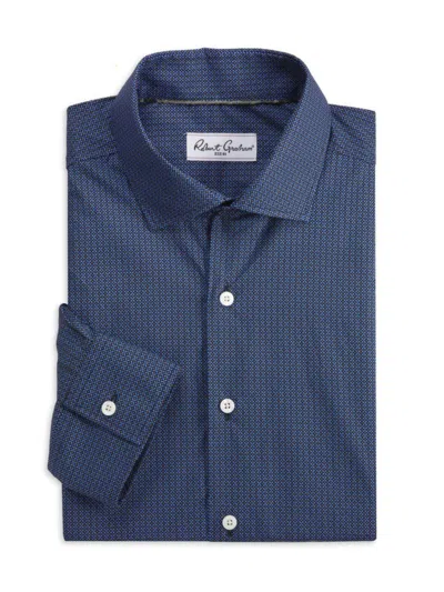 Robert Graham Men's Farlow Geometric Print Cotton Dress Shirt In Blue