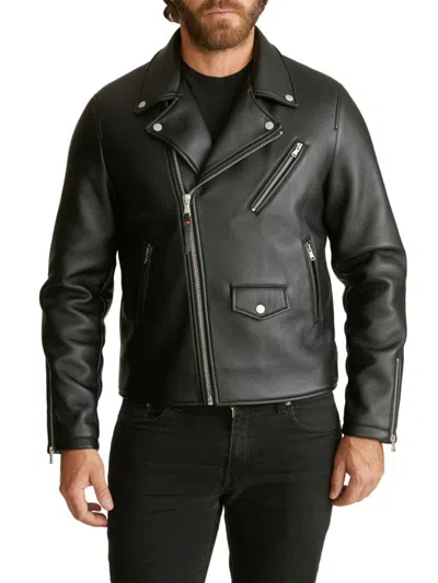 Robert Graham Men's Faux Leather Moto Jacket In Black