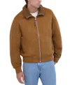 Robert Graham Men's Faux Suede Bomber With Sherpa Stand Collar In Tan