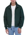 Robert Graham Men's Faux Suede Bomber With Sherpa Stand Collar In Green