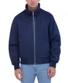Robert Graham Faux Suede Bomber Jacket In Navy