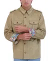 Robert Graham Men's Faux Suede Utility Overshirt Jacket In Tan