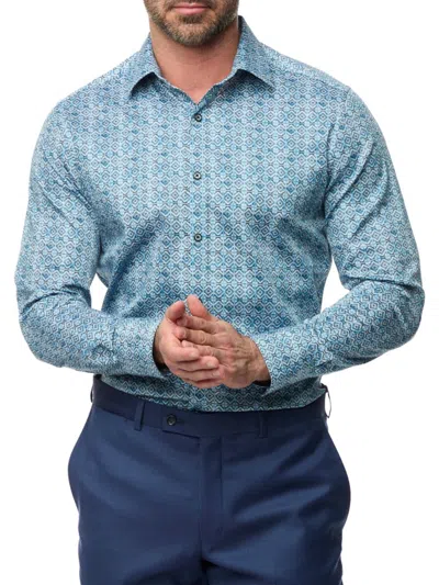 Robert Graham Men's Frisco Diamond Check Shirt In Blue