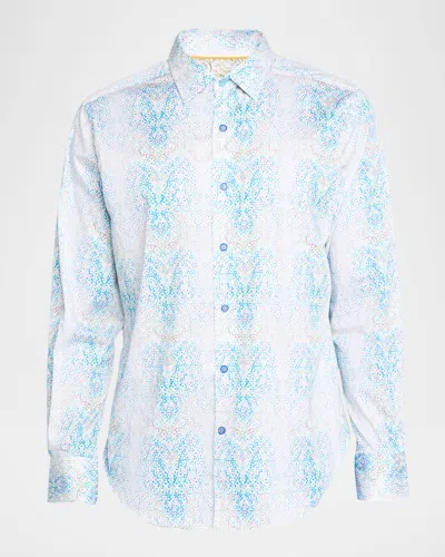 Robert Graham Men's Fuerteventura Cotton-stretch Sport Shirt In Blue
