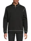 Robert Graham Men's Fulham Cotton-blend Quarter-zip Sweatshirt In Black