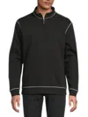 Robert Graham Men's Fulham Mock Turtleneck Half-zip Sweatshirt In Black