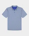 Robert Graham Galan Micro Geo Print Classic Fit Performance Polo Shirt