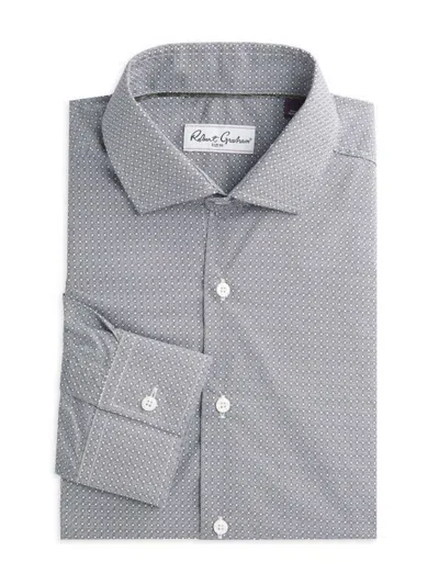 Robert Graham Men's Geometric Cotton Modern-fit Dress Shirt In Gray