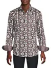 Robert Graham Men's Gifford Abstract Cotton Shirt In Gray