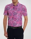 Robert Graham Golden Paisley Performance Golf Polo In Mauve