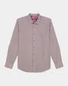 Robert Graham Men's Greenwich Stripe Sport Shirt In Burgundy