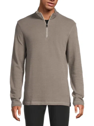 Robert Graham Men's Griffin Cotton-blend Quarter-zip Sweater In Gray