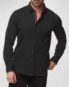 Robert Graham Hammond Tailored Fit Solid Textured Knit Button-up Shirt In Black
