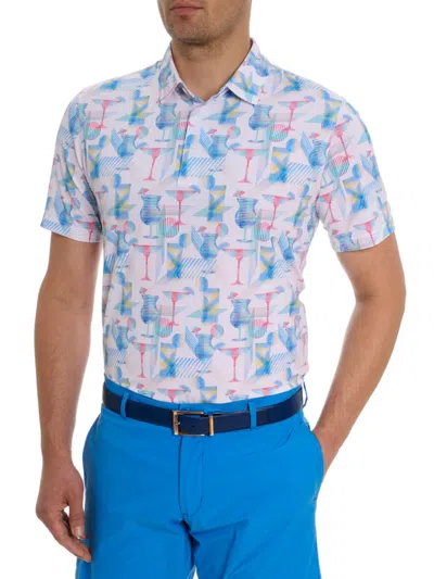 ROBERT GRAHAM MEN'S HAPPIEST HOUR GRAPHIC POLO SHIRT