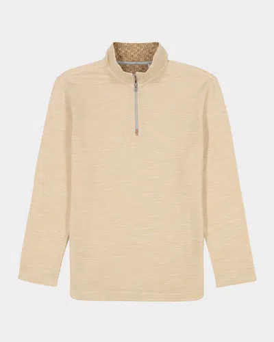Robert Graham Ledson Long Sleeve Quarter Zip Knit Pullover In Neutral