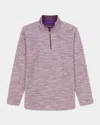 Robert Graham Ledson Space Dye Cotton Quarter Zip Top In Purple