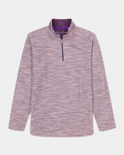 ROBERT GRAHAM MEN'S HEATHERED KNIT QUARTER-ZIP SWEATER