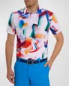 Robert Graham Hiatus Abstract Print Regular Fit Polo Shirt In White