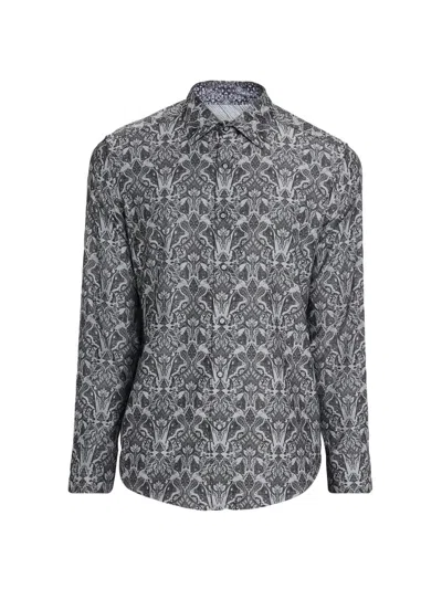 Robert Graham Men's Highland Damask Button-front Shirt In Gray