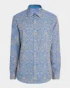 Robert Graham Men's Highland Damask Jacquard Sport Shirt In Blue