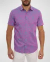 Robert Graham Men's Highland Abstract Stretch-cotton Shirt In Magenta