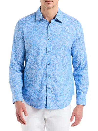 Robert Graham Men's Highland Woven Shirt In Blue