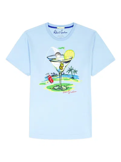 Robert Graham Hole In Fun Short Sleeve Graphic Tee In Blue