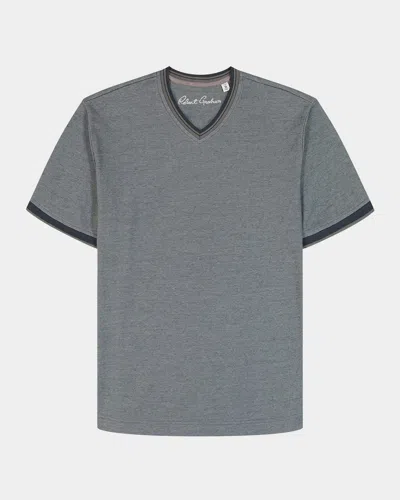 ROBERT GRAHAM MEN'S HOLTON V-NECK KNIT T-SHIRT