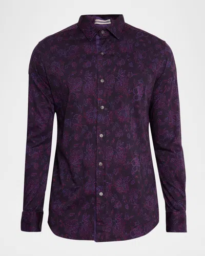 Robert Graham Men's Hoyt Floral Jacquard Button-down Shirt In Purple