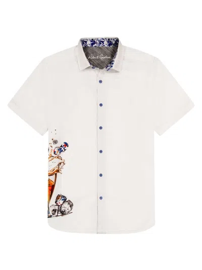 Robert Graham Men's Ice & Dice Printed Button-front Shirt In White