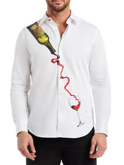 Robert Graham Men's In Vino Veritas Button-front Shirt In White