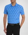 Robert Graham Iron Skull 2 Print Performance Golf Polo In Periwinkle