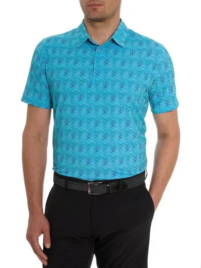 ROBERT GRAHAM MEN'S IRON SKULL KNIT POLO SHIRT