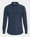 Robert Graham Men's Irving Windowpane Kaleidoscope Button-down Shirt In Blue