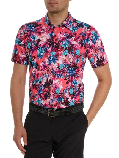 ROBERT GRAHAM MEN'S ISLAND TIME GRAPHIC POLO SHIRT