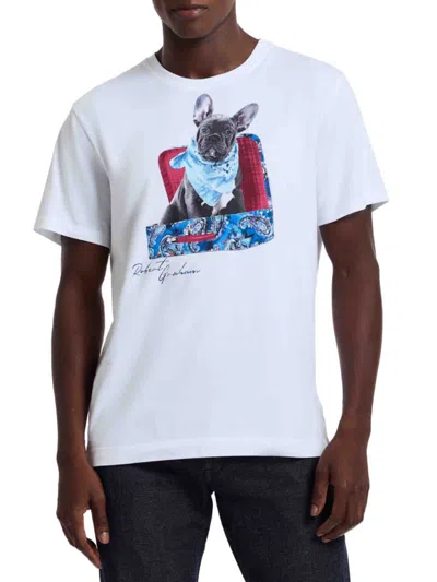 Robert Graham Men's Jetset French Bull Dog Graphic T-shirt In White