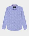Robert Graham Kefalonia Knit Button-up Shirt In Blue