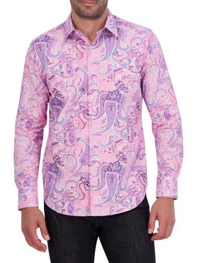 Robert Graham Men's Le Printed Woven Button-up Shirt In Pink