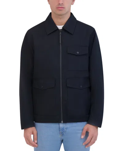 Robert Graham Men's Lightweight Textured Poly Utility Jacket In Black