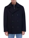 Robert Graham Wool Double Breasted Coat In Navy