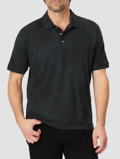 Robert Graham Linford Short Sleeve Knit Cotton Polo Shirt In Black