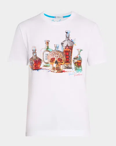 Robert Graham Men's Liquid Skull Graphic T-shirt In White