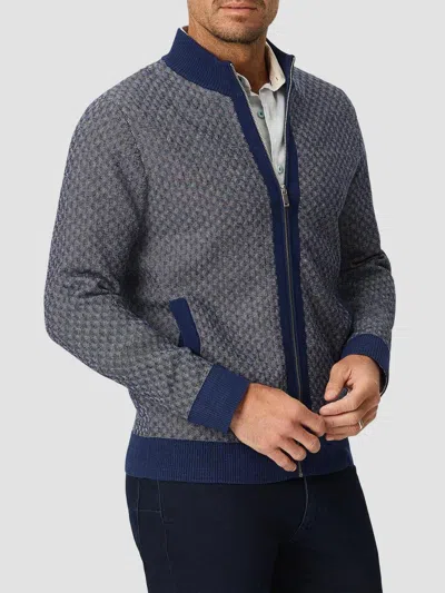 Robert Graham Men's Loreto Jacquard Zip-front Sweater In Navy