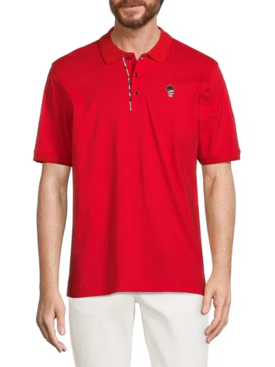 Robert Graham Men's Lucifer Classic Fit Skull Embroidered Polo In Red