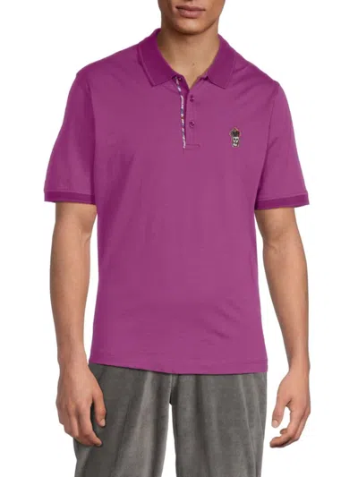 Robert Graham Men's Lucifer Logo Cotton Polo In Berry