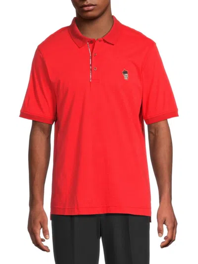 Robert Graham Men's Lucifier Short Sleeve Cotton Polo Shirt In Red