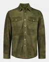 Robert Graham Men's Manzo Suede Flap-pocket Field Jacket In Green
